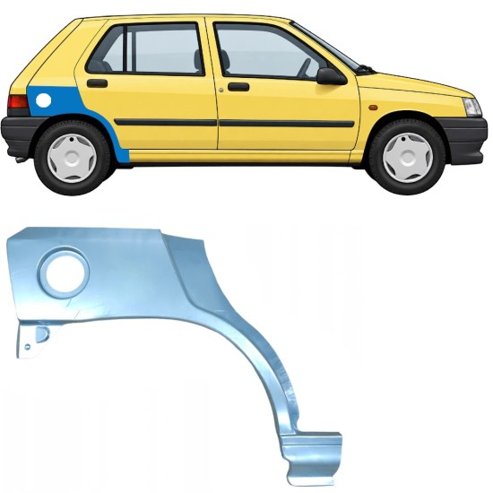 Lem zadného blatníka pre Renault Clio I 1990-1998 / Pravá 7682