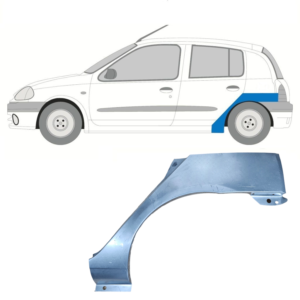 Lem Zadného Blatníka Pre Renault Clio Ii 1998-2012 / Ľavý 7266
