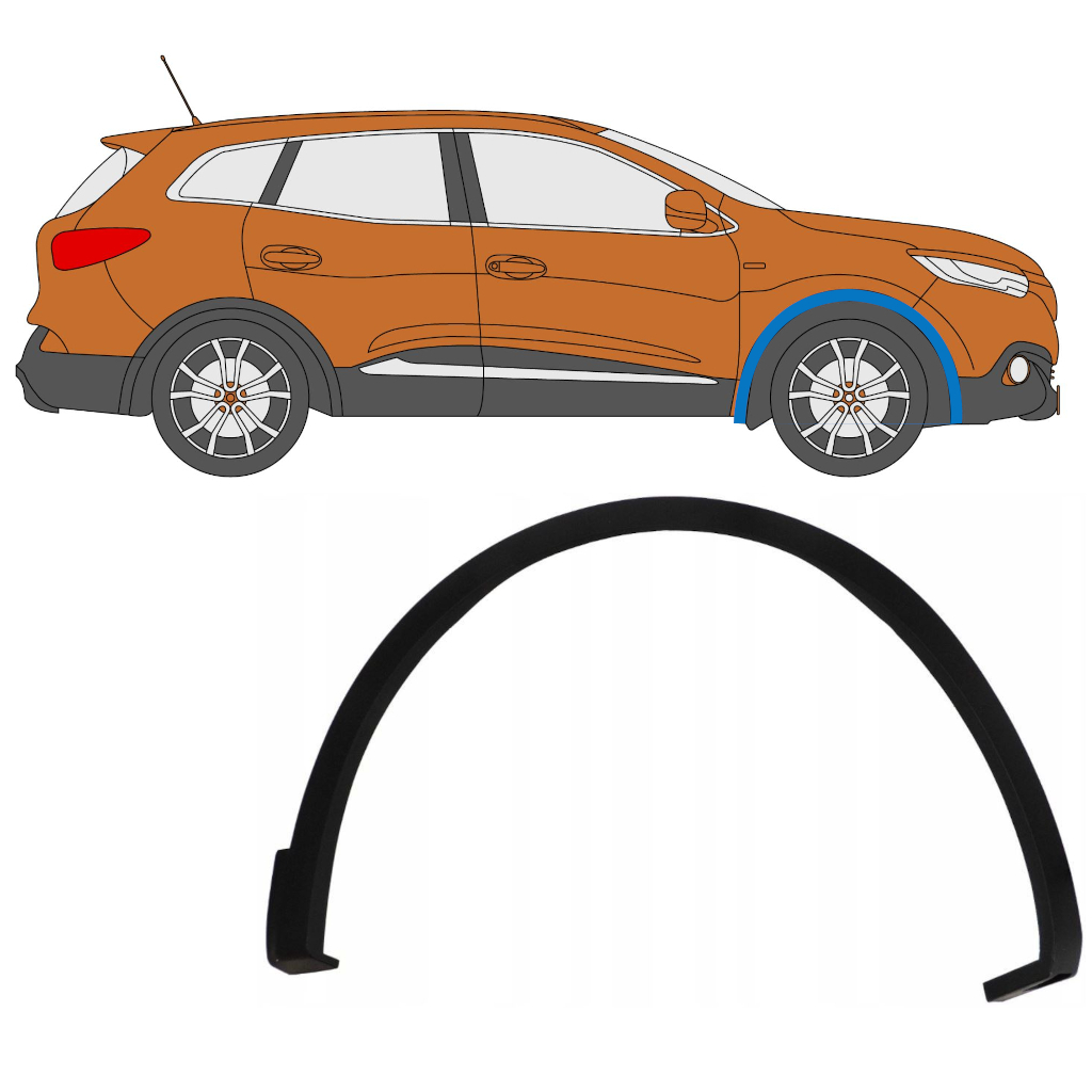 Bočná Lišta Predného Blatníka Pre Renault Kadjar 2015- / Pravá 7912