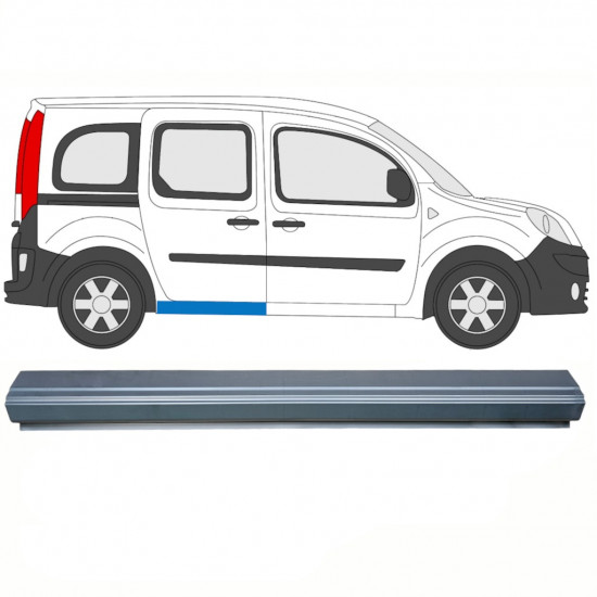 Opravný plech prahu posuvných dverí pre Renault Kangoo 2008- / Vľavo = Vpravo (symetrické) 8608