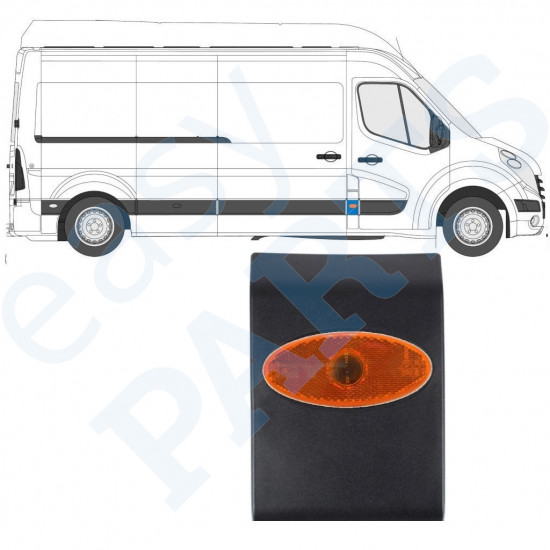 Bočná lišta predného stĺpika so svetlom pre Renault Master 2010- / Vľavo = Vpravo (symetrické) /  10552
