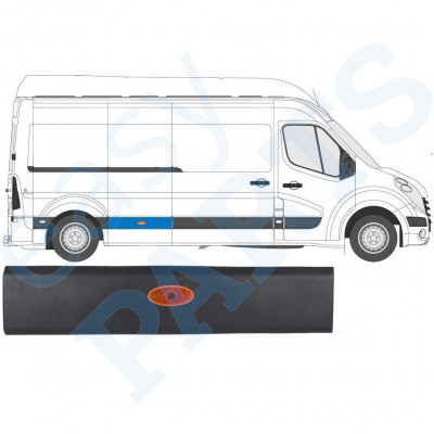 Bočná lišta so svetlom pre Renault Master 2010- / LWB / Pravá /  10548