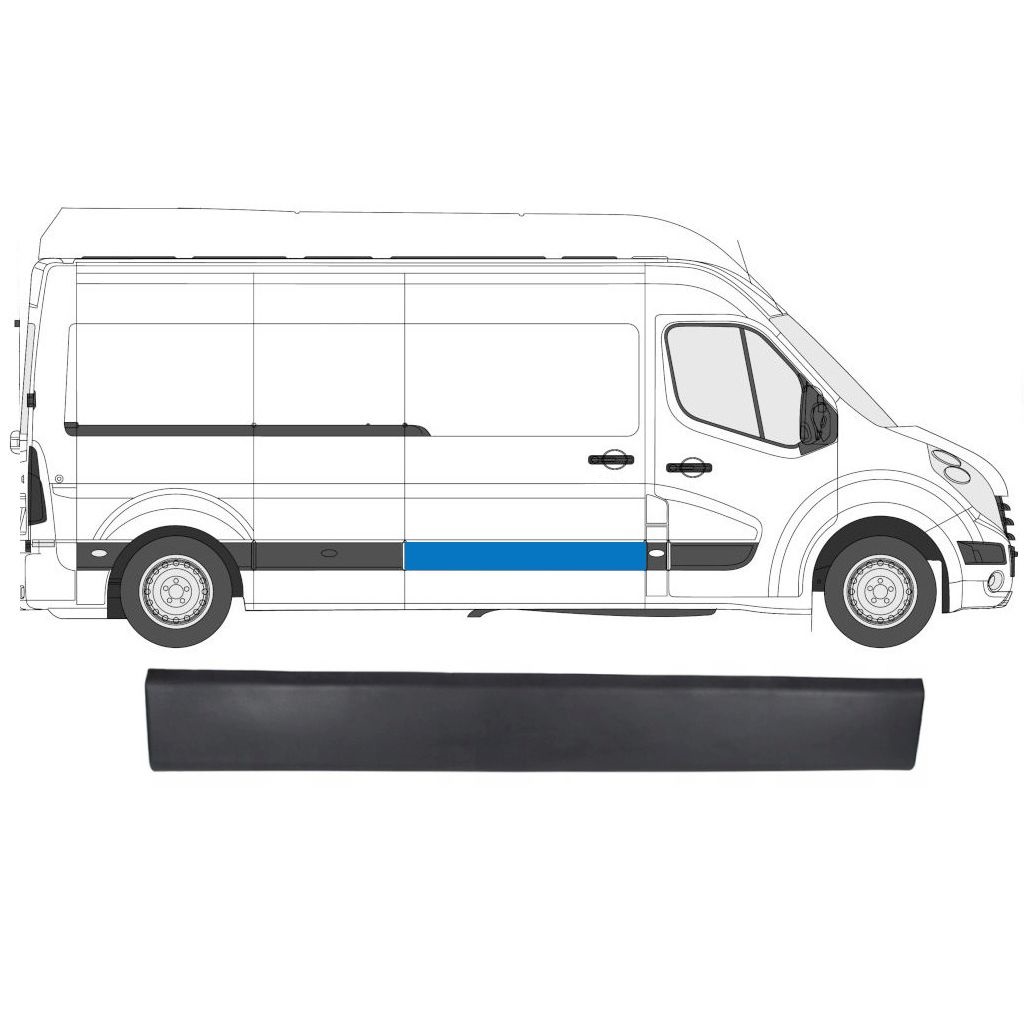 Bočná Lišta Posuvných Dverí Pre Renault Master 2010- / Pravá 7214