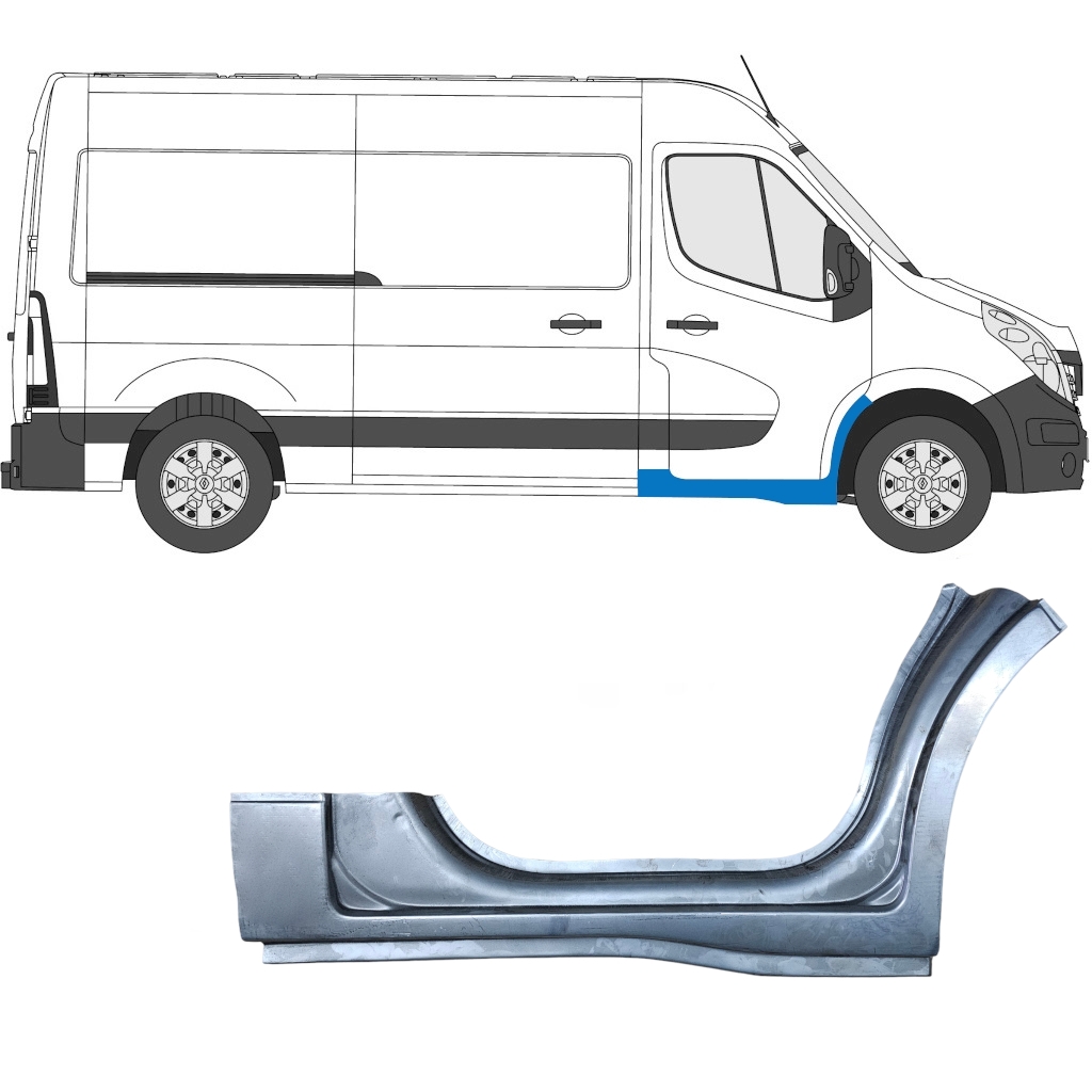 Opravný Plech Prahu Predných Dverí Pre Renault Master 2010- / Pravá 5954