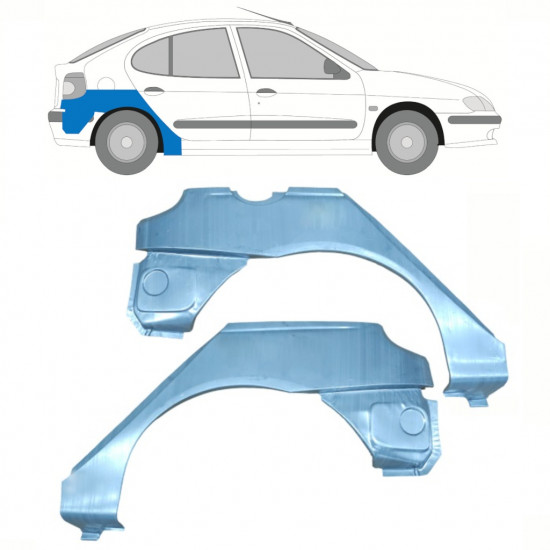 Lem zadného blatníka pre Renault Megane 1995-2003 / Ľavá+Pravá / Sada 10101