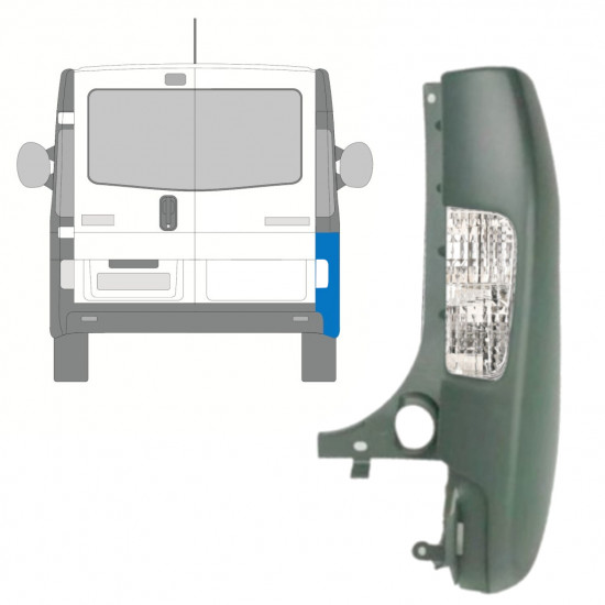 Roh zadného nárazníka so svetlom pre Renault Trafic 2001-2014 / Pravá /  10067