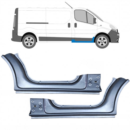 Opravný plech prahu pre Renault Trafic 2001-2014 / Ľavá+Pravá / Sada 10085