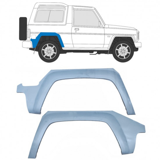 Lem zadného blatníka pre Daihatsu Fourtrak Rocky 1985-1993 / Ľavá+Pravá / Sada 10418