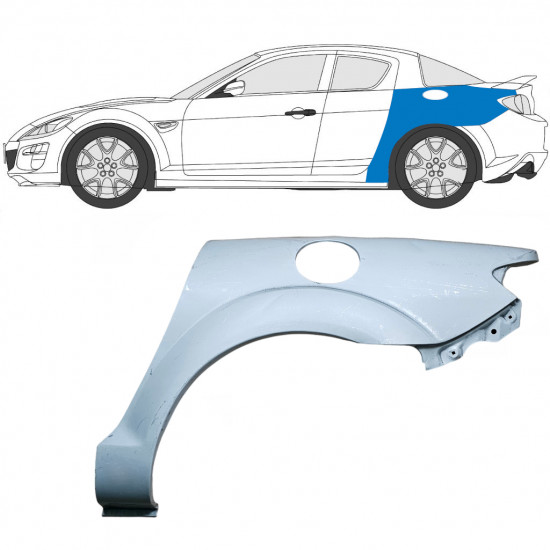 Lem zadného blatníka pre Mazda RX8 2003-2012 / Ľavý 6702