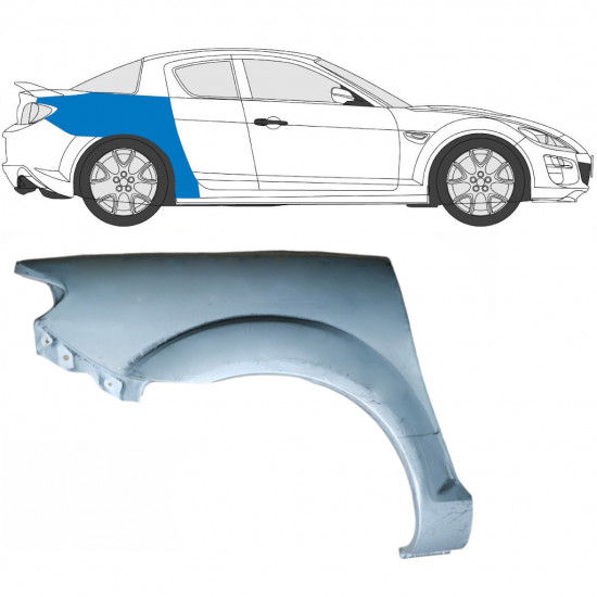 Lem zadného blatníka pre Mazda RX8 2003-2012 / Pravá 6013