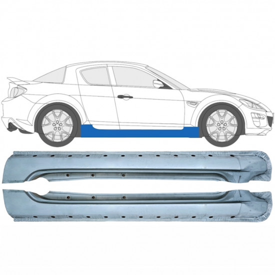 Kompletný prah pre Mazda RX8 2003-2012 / Ľavá+Pravá / Sada 9284