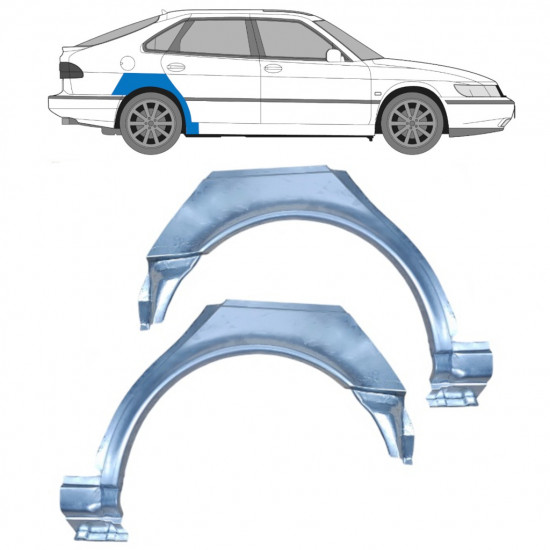 Lem zadného blatníka pre Saab 900 1994-1998 / Ľavá+Pravá / Sada 10586