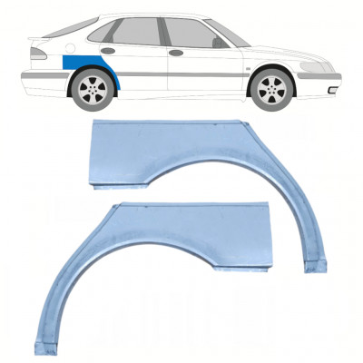 Lem zadného blatníka pre Saab 9-3 1998-2003 / Ľavá+Pravá / Sada 10688