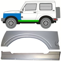 Kompletný prah + opravný plech predného blatníka pre Suzuki Samurai 1981- / Ľavý / Sada 10035