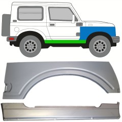 Kompletný prah + opravný plech predného blatníka pre Suzuki Samurai 1981- / Pravá / Sada 10034