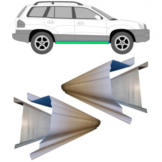 Opravný plech prahu vnútorný + vonkajší pre Hyundai Santa Fe 2001-2006  / Sada 11589