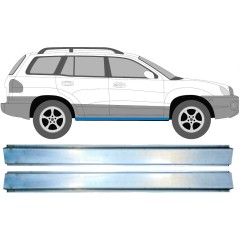 Opravný plech prahu vnútorný pre Hyundai Santa Fe 2001-2006 / Ľavá+Pravá / Sada 11587