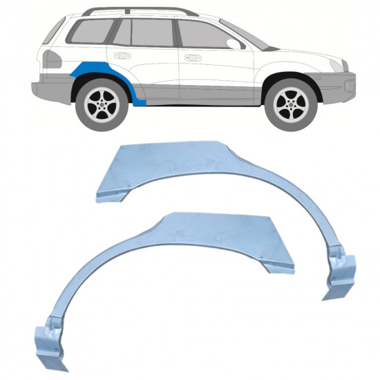 Lem zadného blatníka pre Hyundai Santa Fe 2001-2006 / Ľavá+Pravá / Sada 10477