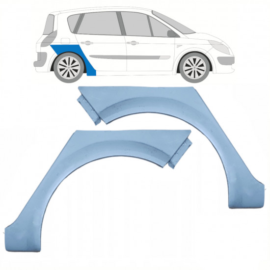 Lem zadného blatníka pre Renault Scenic 2003-2009 / Ľavá+Pravá / Sada 10229