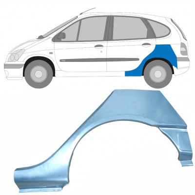 Opravný plech zadného blatníka s prahom pre Renault Scenic 1995-2003 / Ľavý 8406