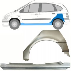 Opravný plech prahu + zadného blatníka pre Renault Megane I Scenic 1995-2003 / Ľavý / Sada 10100