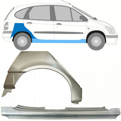 Opravný plech prahu + zadného blatníka pre Renault Scenic 1995-2003 / Pravá / Sada 10099