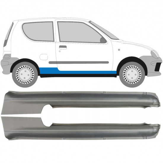 Kompletný prah pre Fiat Seicento 1998-2010 / Ľavá+Pravá / Sada 9598