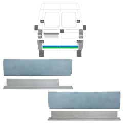 Opravný plech zadných dverí nízky vnútorný + vonkajší pre Fiat Ducato 1994-2006 / Ľavá+Pravá / Sada 9751