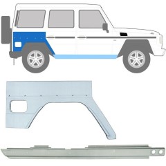 Opravný plech prahu + zadného blatníka pre Mercedes G-Class W460 W461 W463 1979- / Pravá / Sada 10009