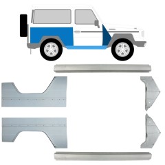 Opravný plech prahu + predného blatníka + zadného blatníka pre Mercedes G-Class W460 W461 W463 1979-2017 / Ľavá+Pravá / Sada 9709