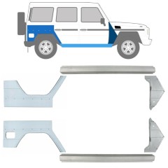 Opravný plech prahu + predného blatníka + zadného blatníka pre Mercedes G-Class W460 W461 W463 1979-2017 / Ľavá+Pravá / Sada 9711