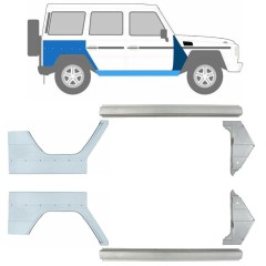 Opravný plech prahu + predného blatníka + zadného blatníka pre Mercedes G-Class W460 W461 W463 1979-2017 / Ľavá+Pravá / Sada 9710