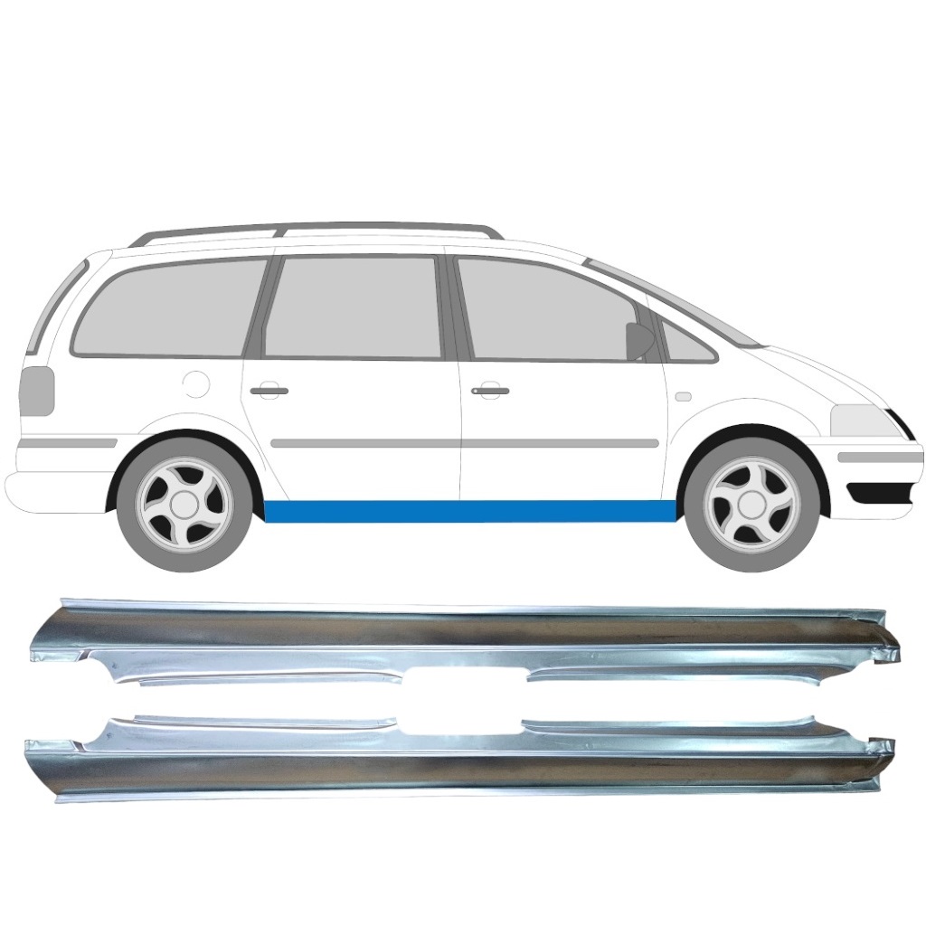 Kompletný Prah Pre Volkswagen Sharan 1995-2010 / Ľavá+Pravá / Sada 9249