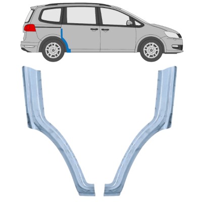 Opravný plech zadného blatníka predná časť pre Volkswagen Sharan 2010-2022 / Ľavá+Pravá / Sada 14602