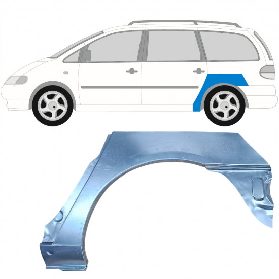 Lem zadného blatníka pre VW Sharan Ford Galaxy 1995-2000 / Ľavý 6590