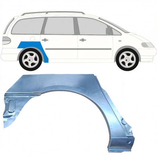 Lem zadného blatníka pre VW Sharan Ford Galaxy 1995-2000 / Pravá 6591