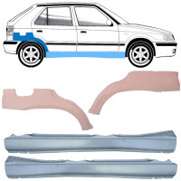 Opravný plech prahu + zadného blatníka pre Skoda Felicia 1994-2001 / Ľavá+Pravá / Sada 10108