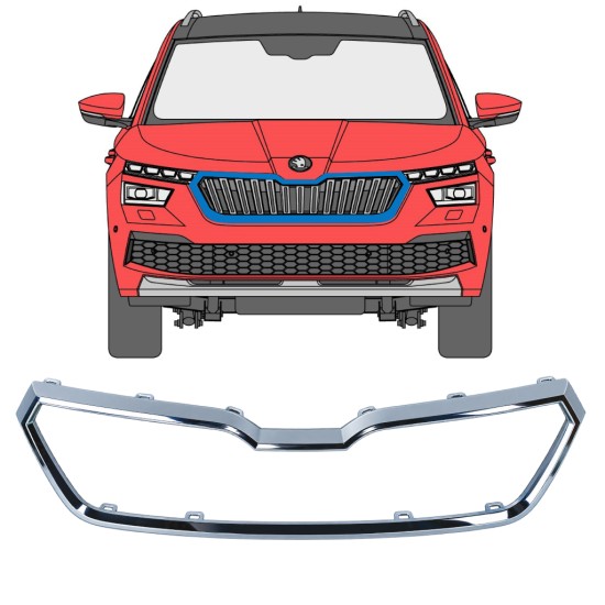 Rám masky chladiča pre Skoda Kamiq 2019-2023 17226