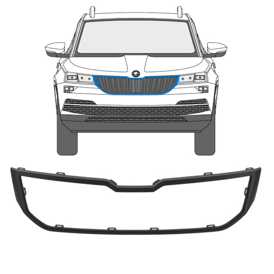 Rám masky chladiča pre Skoda Karoq 2017-2022 17233