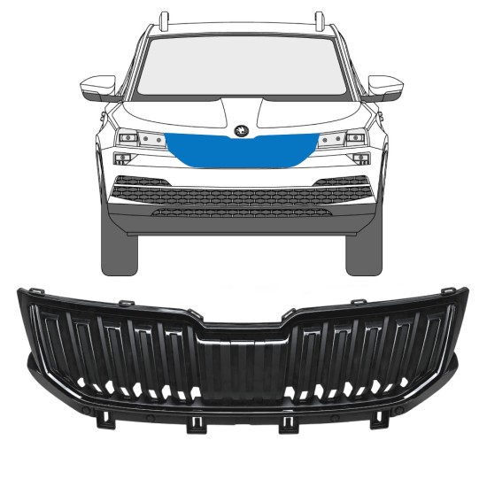 Mriežka pre Skoda Karoq 2017-2022 / Sada 17235