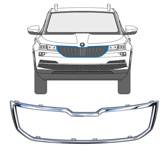 Rám masky chladiča pre Skoda Karoq 2017-2022 17232