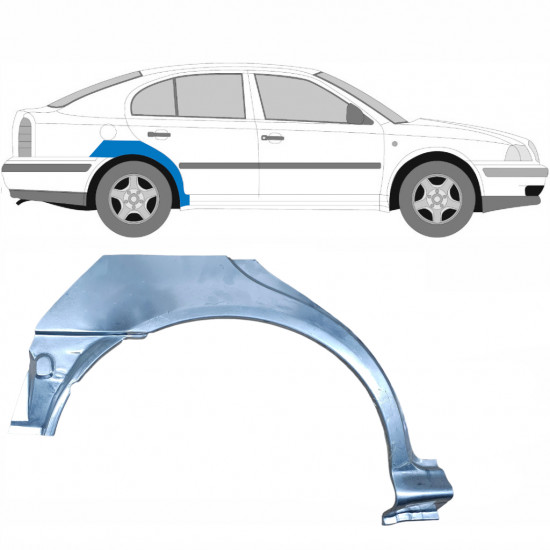 Lem zadného blatníka pre Skoda Octavia 1996-2010 / Pravá 7002