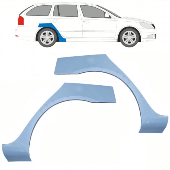 Lem zadného blatníka pre Skoda Octavia 2004-2013 / Ľavá+Pravá / Sada 10187