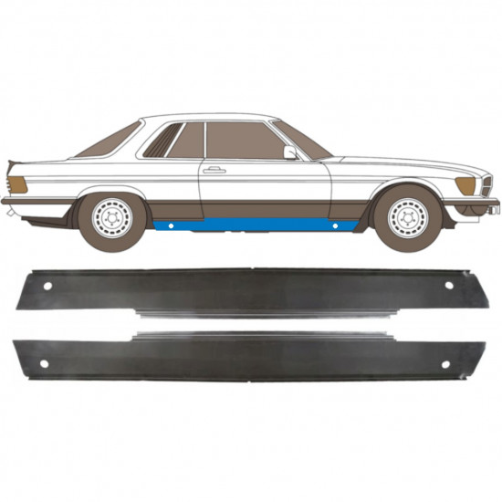 Opravný plech prahu pre Mercedes Sl-class 1971-1989 / Ľavá+Pravá / Sada 10669