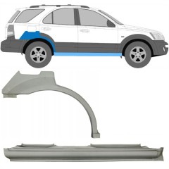 Celý prah + opravný plech zadného blatníka pre Kia Sorento 2002-2009 / Pravá / Sada 11711