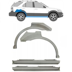 Celý prah + opravný plech zadného blatníka pre Kia Sorento 2002-2009 / Sada 11713
