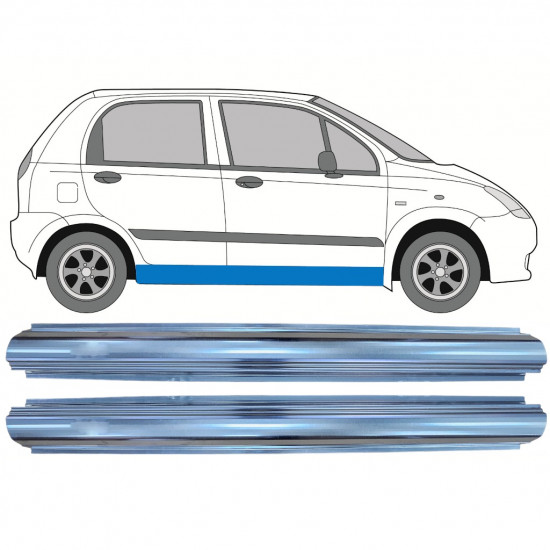 Opravný plech prahu pre Chevrolet Spark 2005-2010 / Vľavo = Vpravo (symetrické) / Sada 9763