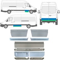 Opravný plech vnútorných + vonkajších dverí pre Mercedes Sprinter 2006-2018 / Ľavá+Pravá / Sada 11319