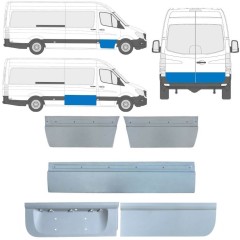 Opravný plech vonkajších dverí pre Mercedes Sprinter 2006-2018 / Ľavá+Pravá / Sada 11317