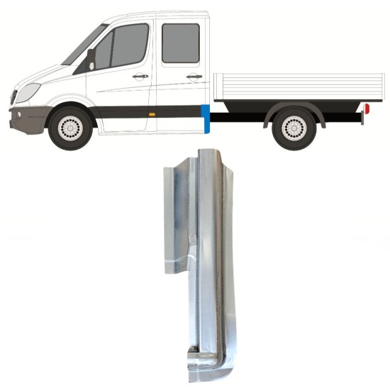 Opravný plech zadného rohu pre Mercedes Sprinter 2006-2018 / Pravá / Dvojitá kabína 14978